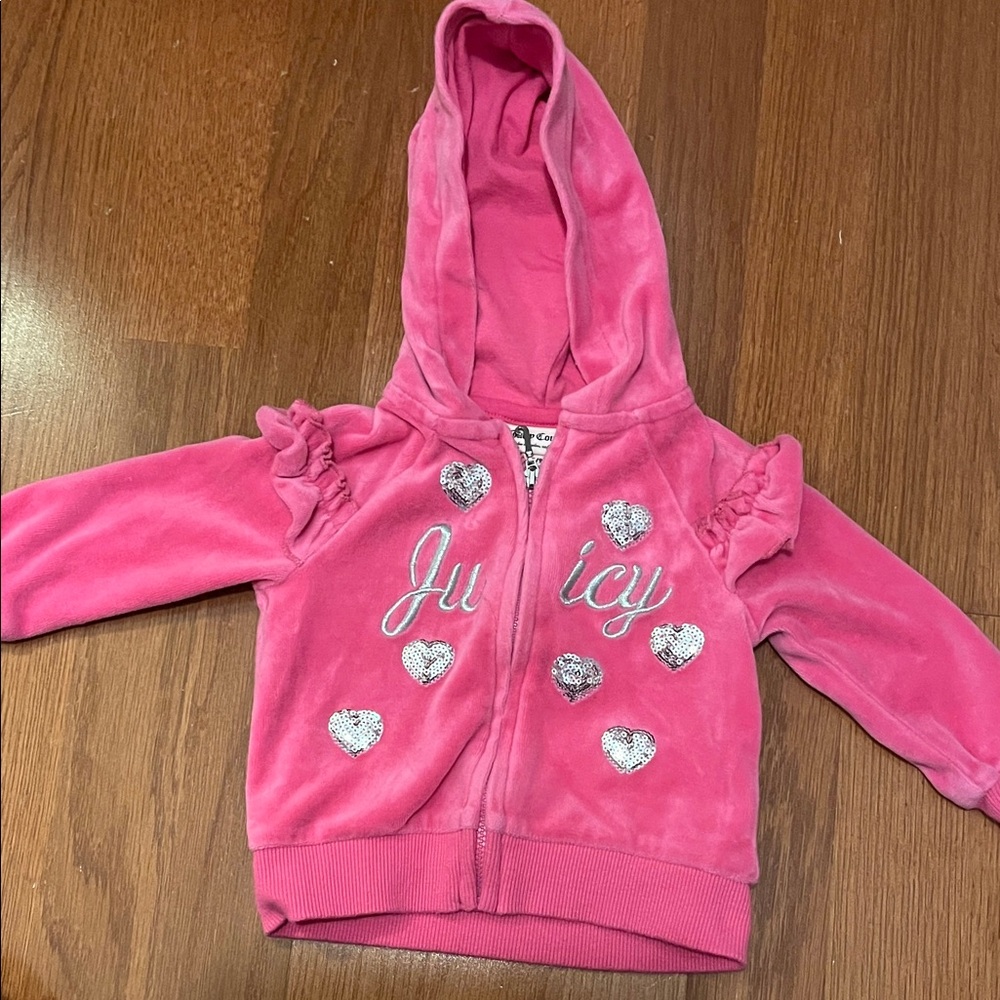 Juicy Couture Pink Heart-Embellished Kids Hoodie